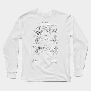 Roller Skater Vintage Patent Hand Drawing Long Sleeve T-Shirt